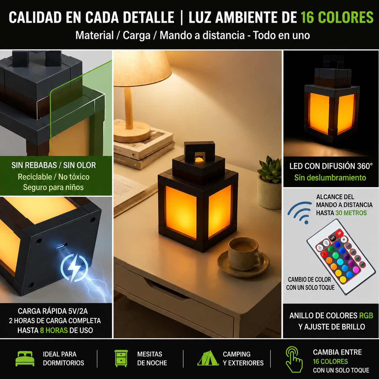 Lámpara Pixel Retro